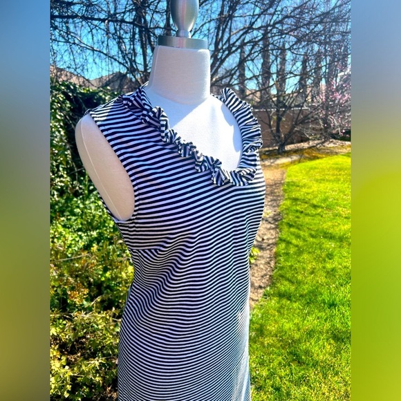 TALBOTS 🌻Sleeveless Black and White Striped Dress - Picture 2 of 8
